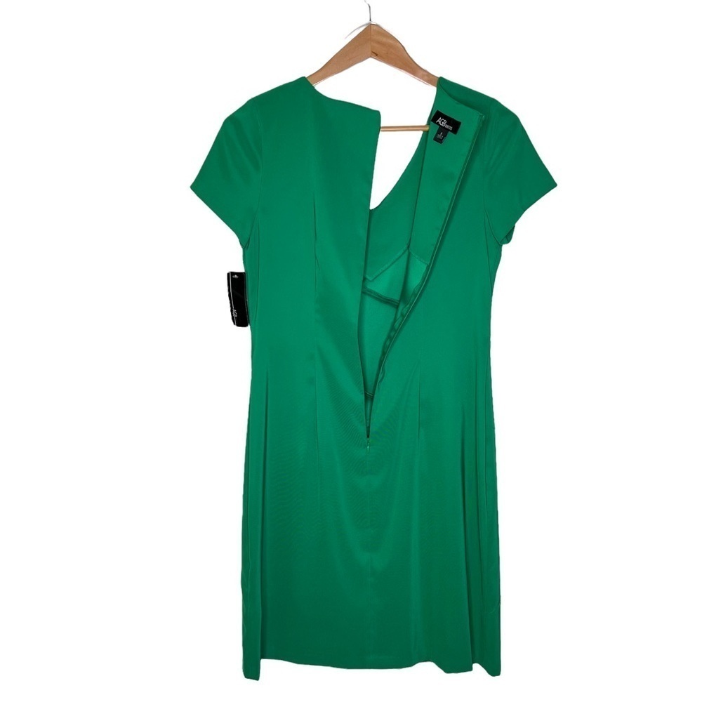 AGB Women’s Kelly Green V-Neck Short Sleeve Knee Length Career Dress Size 8 NWT - Picture 9 of 13